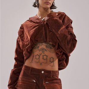 AKIRA Burnt Orange Velvet Jacket
